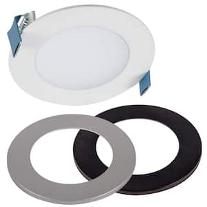 HLB4 Series 4 in. 2700K-5000K Selectable CCT Integrated LED Downlight Recessed Light (1-Quantity) with Round 2 Trims