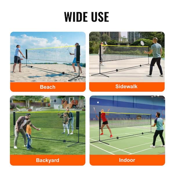 VEVOR Badminton Net Height Adjustable Volleyball Net 14 ft. W