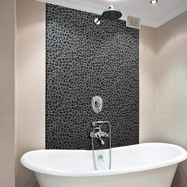 Pebble Stone Bath-Mat Black – Room With a Soul