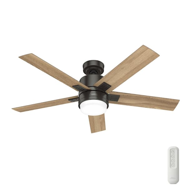 Hunter Stellan 52 in. Indoor Noble Bronze Ceiling Fan with Light Kit and Remote Hardware Included
