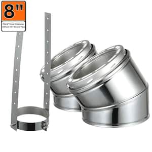 8 in. x 12 in. 15-Degree Elbow Kit Double Wall Chimney Pipe