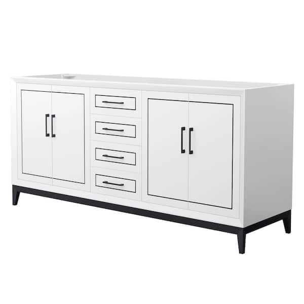 Wyndham Collection Marlena 71.75 in. W x 21.75 in. D x 34.5 in. H Double Bath Vanity Cabinet without Top in White