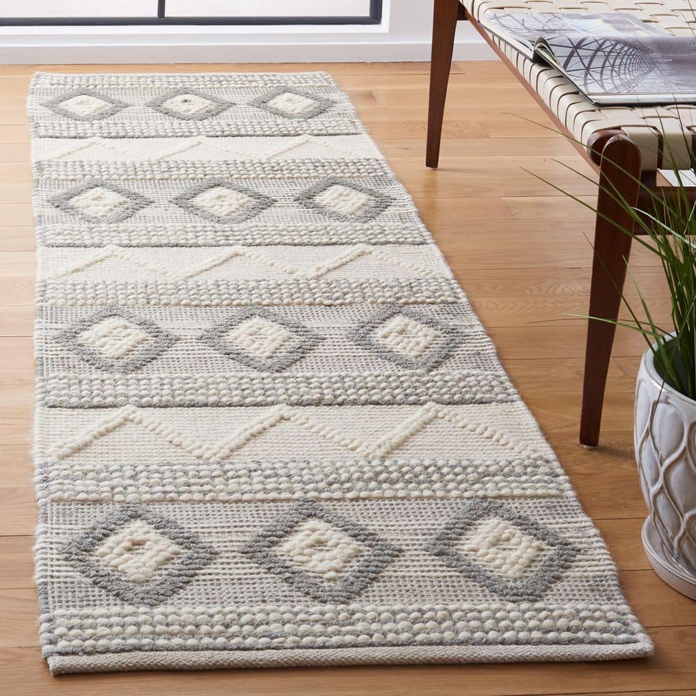 Natura 2 ft. x 8 ft. Ivory/Gray Striped Diamond Chevron Runner Rug price history on PriceWatchPro