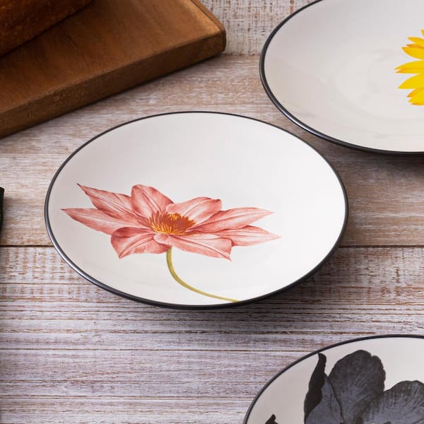 Floral Tooled Leather Dessert Plates (Set of 8)