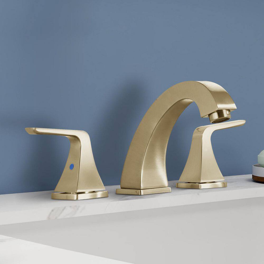8 in. Widespread Double Handle Bathroom Faucet with Pop Up Drain in Brushed Gold price history on PriceWatchPro
