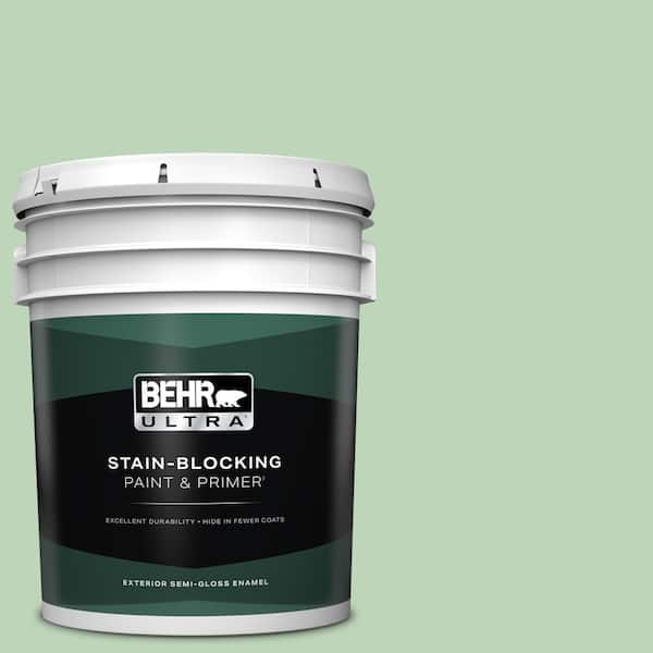 BEHR ULTRA 5 gal. #M400-3 Bok Choy Semi-Gloss Enamel Exterior Paint & Primer