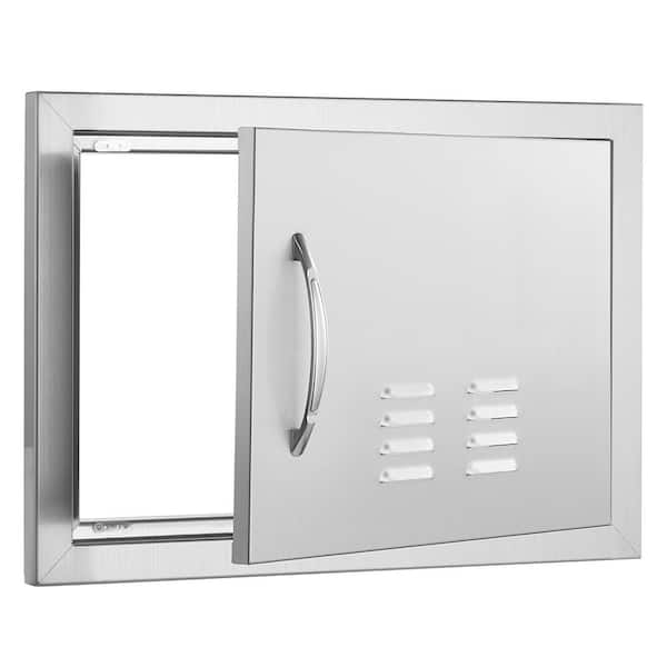 20 in. W x 14 in. H Single Outdoor Kitchen Door BBQ Access Door Stainless Steel Flush Mount Door with Handle