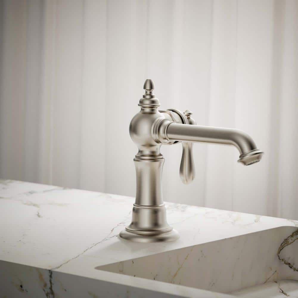 Artifacts Vibrant Brushed Nickel Single-Hole Bathroom Faucet