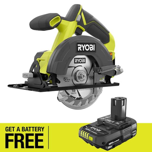 ONE+ 18V Cordless 5 1/2 in. Circular Saw with FREE ONE+ 18V 2.0 Ah Lithium-Ion Battery