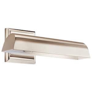 Carston 12.25 in. 1-Light Polished Nickel LED Hallway Indoor Wall Sconce Picture Light with Adjustable Arm