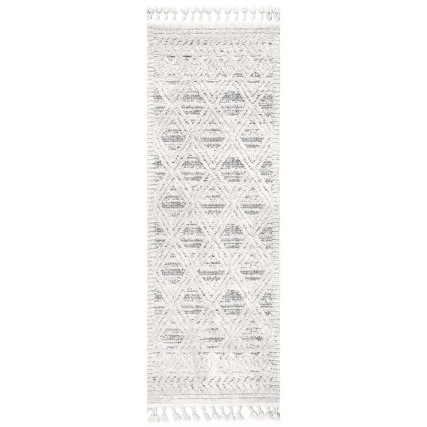  nuLOOM Ansley Moroccan Lattice Tassel Area Rug, 7x9, Grey :  Home & Kitchen