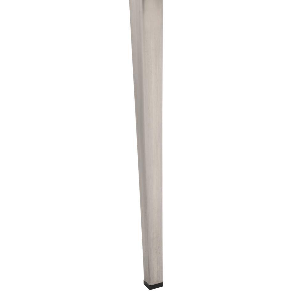 White Leather Upholstered Parsons Side Chair with Metal Base