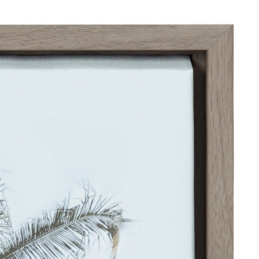 Sylvie Gray Framed Coconut Palm Tree Canvas Wall Art
