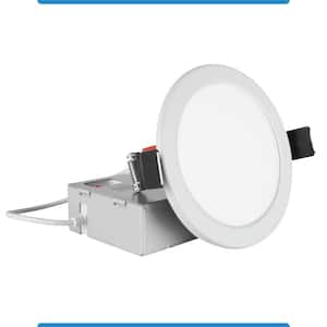RELS 4 in. Round Selectable Fire-Rated IC-Rated Integrated LED Recessed Downlight Trim Kit, White