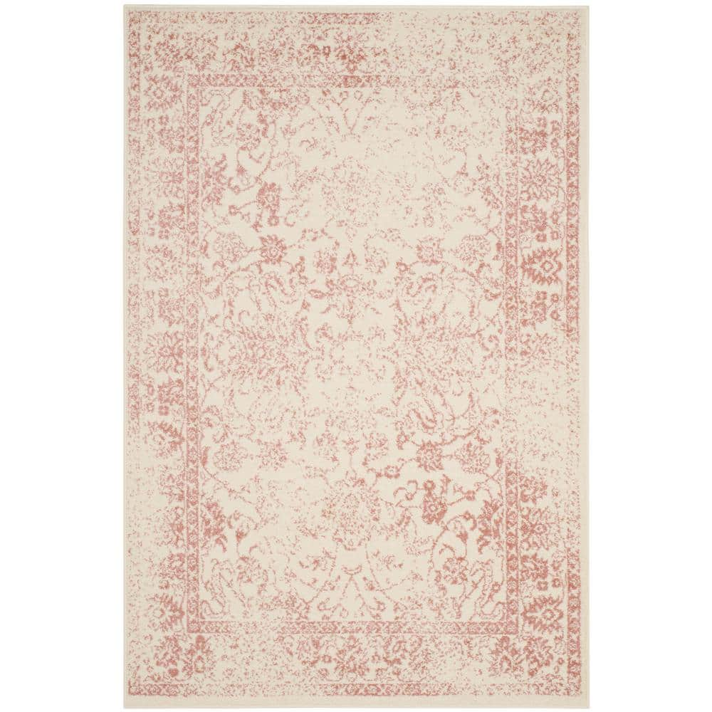 SAFAVIEH Adirondack Ivory/Rose 4 ft. x 6 ft. Border Area Rug ADR109H-4 ...