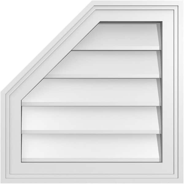 Ekena Millwork 18 in. x 18 in. Octagonal Surface Mount PVC Gable Vent: Decorative with Brickmould Frame