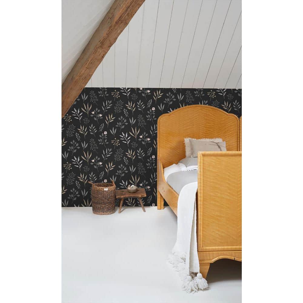 Cynara Charcoal Grey Scandinavian Floral Wallpaper