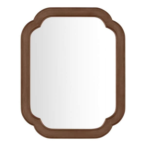 Medium French Country Dark Brown Wood Framed Mirror (24 in. W x 30 in. H)