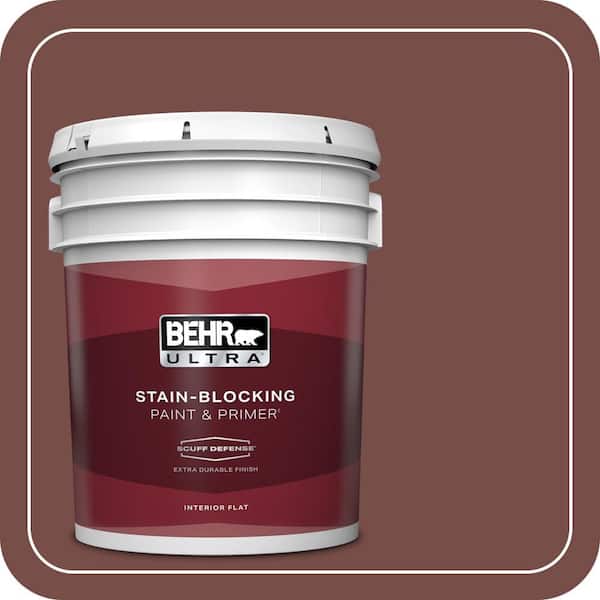 BEHR ULTRA 5 gal. #170F-7 Leather Bound Extra Durable Flat Interior Paint & Primer