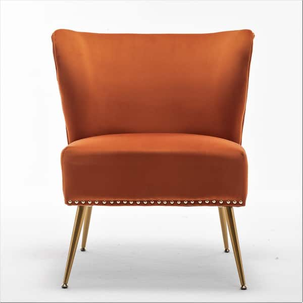 Orange armless best sale accent chair