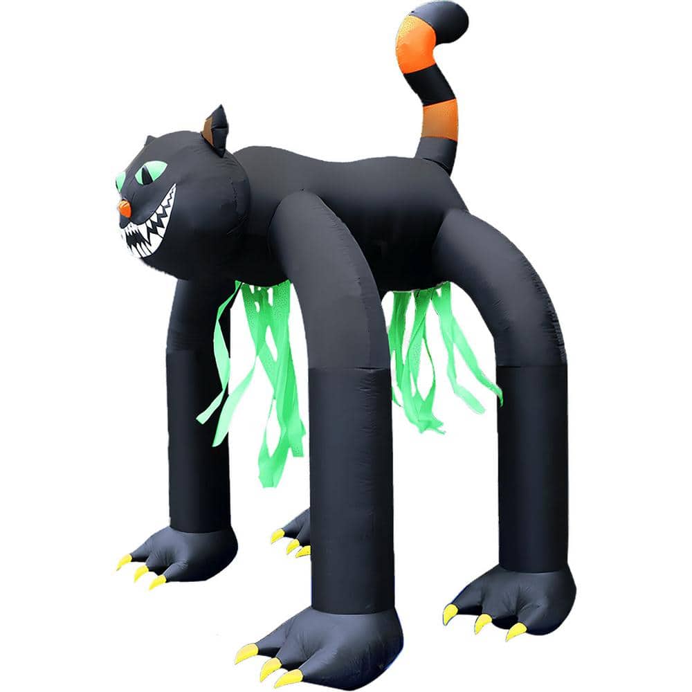10-Foot Tall Black Cat Arch Inflatable with LED Lights