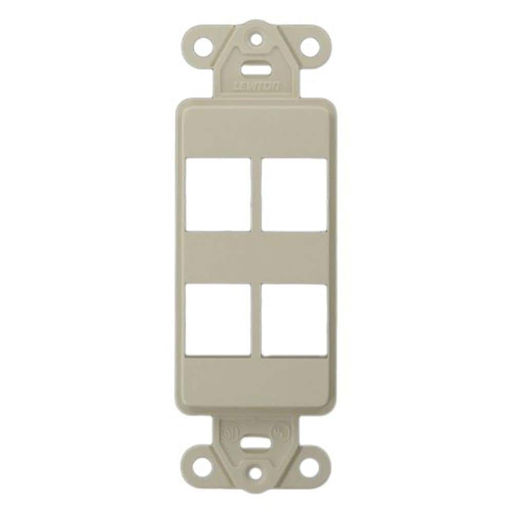 Leviton 1-Gang Decora QuickPort 4-Port Insert in Light Almond 41644-T ...