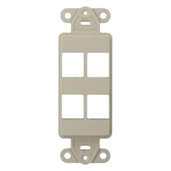 1-Gang Decora QuickPort 4-Port Insert in Light Almond 41644-T