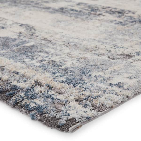 Benton Blue/Gray 3 ft. x 10 ft. Abstract Runner Rug
