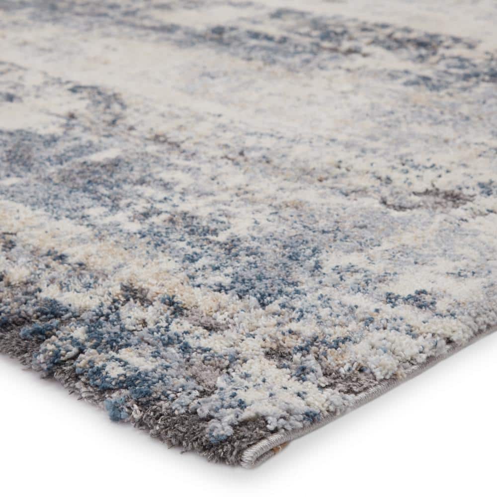 Benton Blue and Gray Abstract 8' x 10' Shag Rug