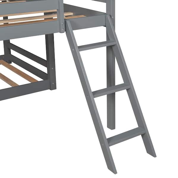 Harper Bright Designs Gray L Shaped, Aluminum Bunk Bed Ladder