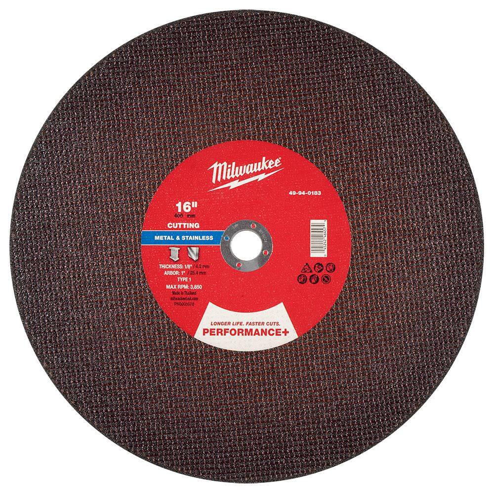 16 in. x 1/8 in. x 1 in. Performance Plus Metal Cut Off Wheel - Type 1 price history on PriceWatchPro