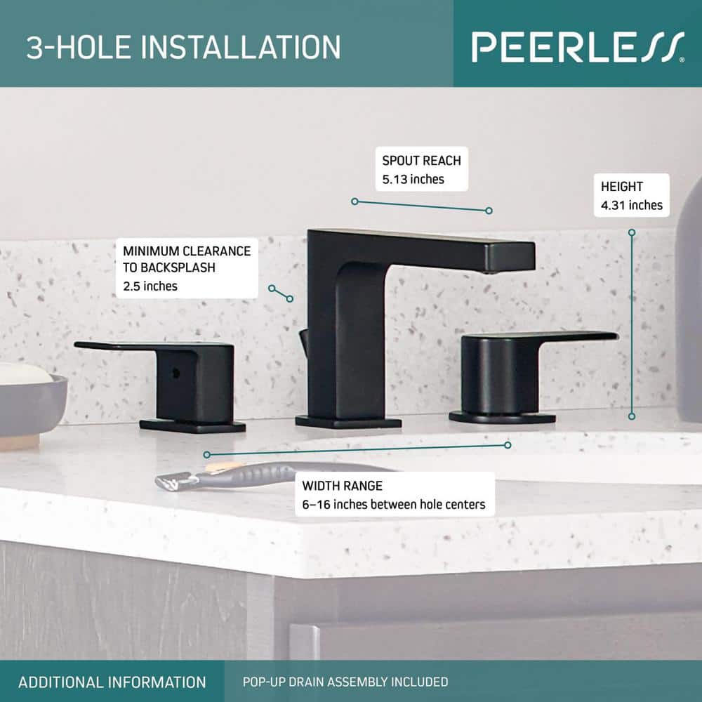 Xander Matte Black 2-Handle Low-Arc Bathroom Faucet