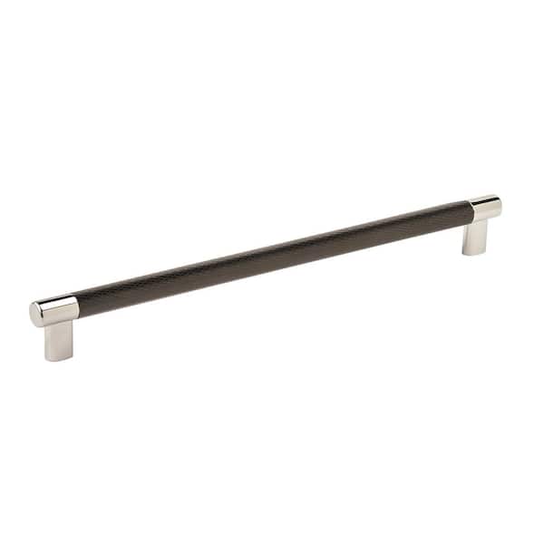 Amerock Esquire 12-5/8 in. (320 mm) Polished Nickel/Black Bronze Cabinet Bar Pull