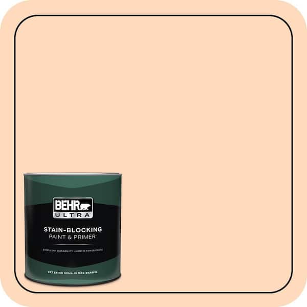 BEHR ULTRA 1 qt. #P210-2 Citrus Delight Semi-Gloss Enamel Exterior Paint & Primer