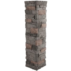 Stacked Stone 11.25 in. x 48 in. Coffee Faux Pillar Panel Siding