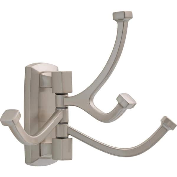 Delta Portwood Multi-Purpose Swivel Towel Hook Bath Hardware Accessory in Brushed  Nickel PWD37-BN - The Home Depot