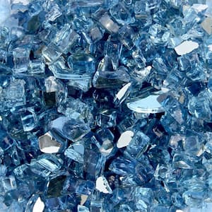 20 lbs. Reflective Fire Glass in Sky Blue