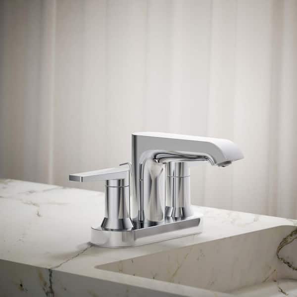 【buuun(•ө•)⚓︎】 KOHLER 97094-4-BL Hint Centerset 4 inch Bathroom Faucet with