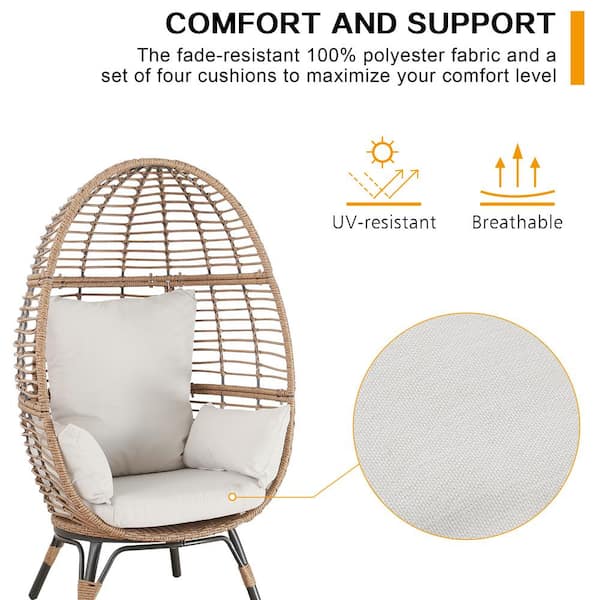 Egg rattan best sale chair set