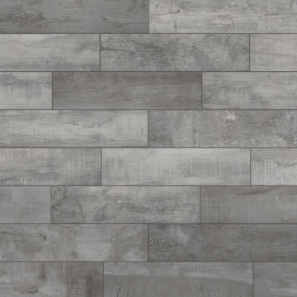 Florida Tile Home Collection Wind River Grey 6 in. x 24 in. Porcelain Floor and Wall Tile (14 sq. ft./case)