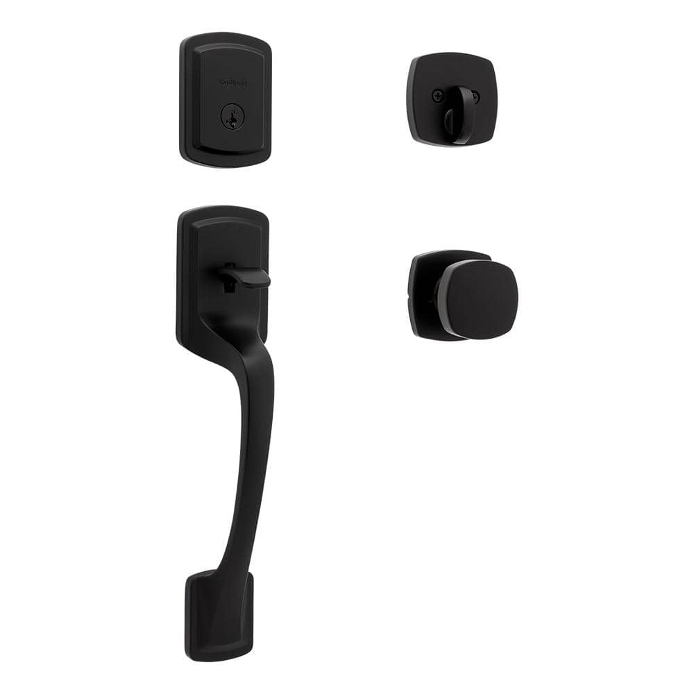 Prague Single Cylinder Door Handleset w/Arroyo Knob featuring SmartKey Security in Matte Black price history on PriceWatchPro