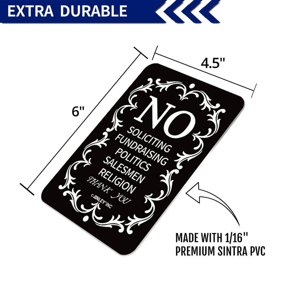 Inbox Zero No Soliciting Sign for Home and Business, Do Not Ring The Bell Sign 6" x 4.5"