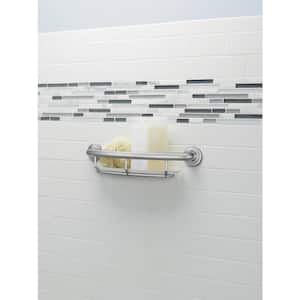 Home Care 16 in. x 1 in. Concealed Screw Grab Bar with Shelf in Chrome