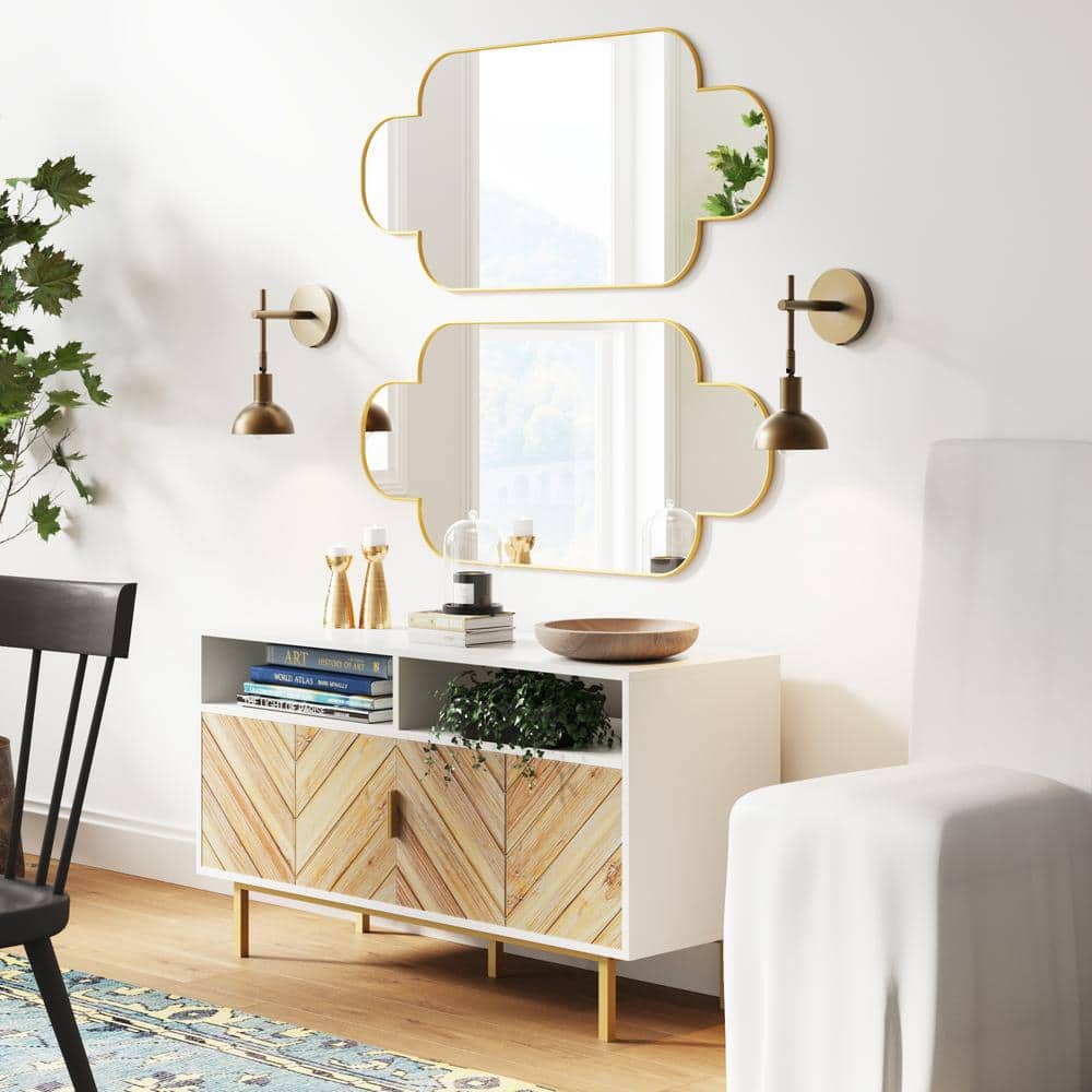 Tamlin Brass Gold Dimmable Wall Sconce Set of 2