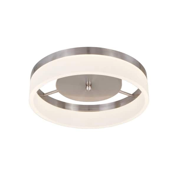 Home Decorators Collection 21-Watt Brushed Nickel Integrated LED Ceiling Flush Mount