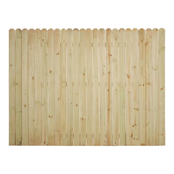 6 ft. x 8 ft. Pressure-Treated Pine Dog-Ear Stockade Fence Panel