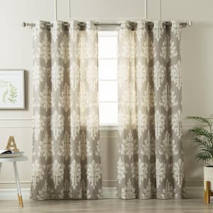 96 in. L Linen Blend Medina Curtains in Grey (2-Pack)