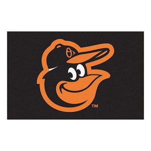 MLB Baltimore Orioles Black 2 ft. x 3 ft. Area Rug
