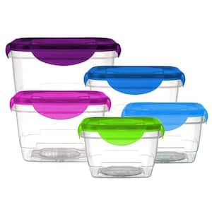 Jumbo 5-Piece Lock and Seal Square Food Storage Container Set
