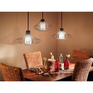 18 in. 1-Light Olde Bronze Transitional Shaded Kitchen Pendant Hanging Light with Metal Shade